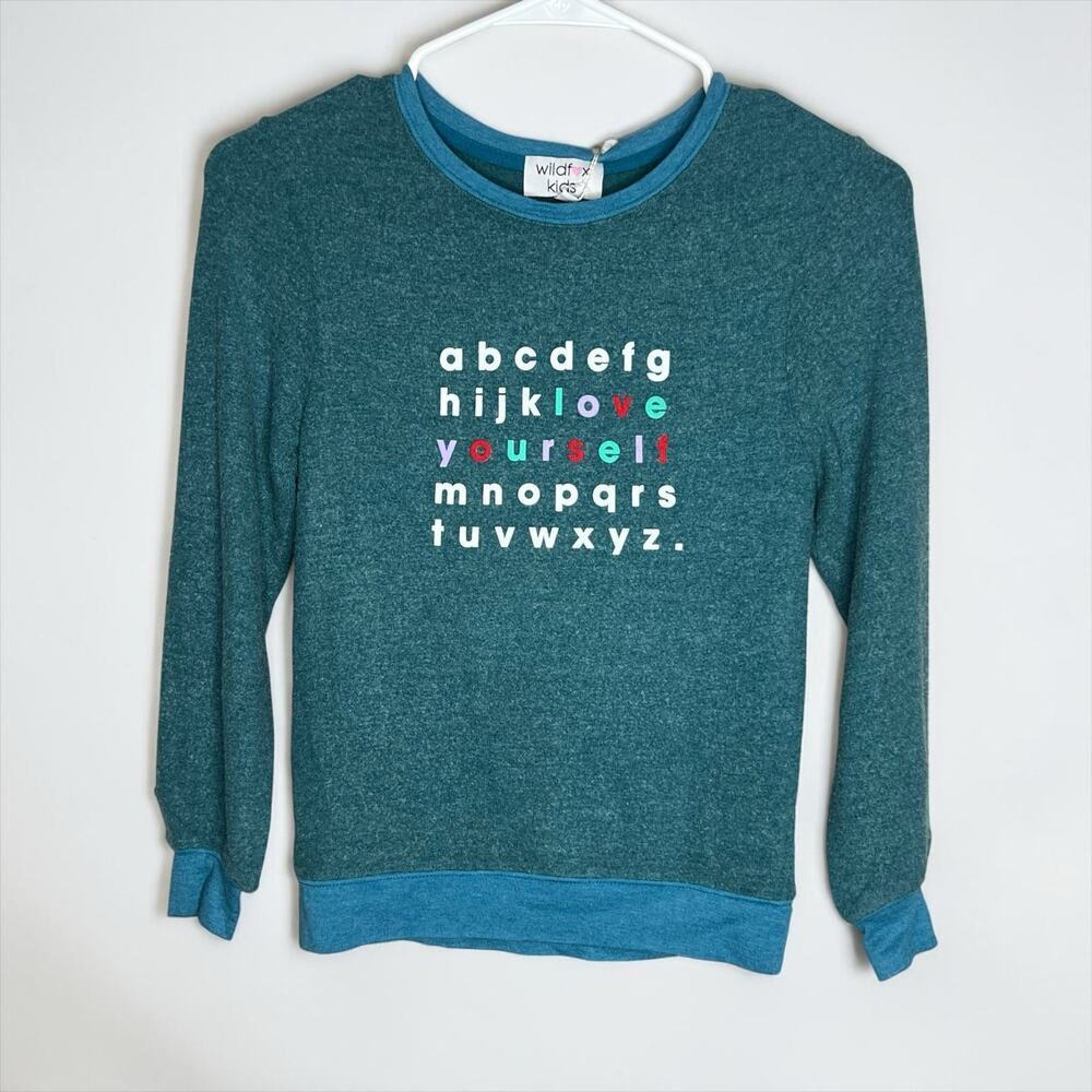 Wildfox Kids Love Yourself Alphabet Sweatshirt NWT Girls Size S